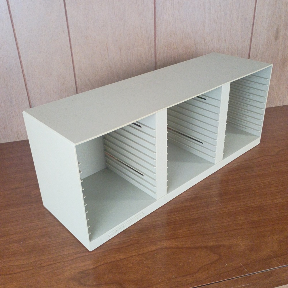 Laserline Vintage Plastic 36 CD Storage Rack Wall Mount Holder Organizer Cream